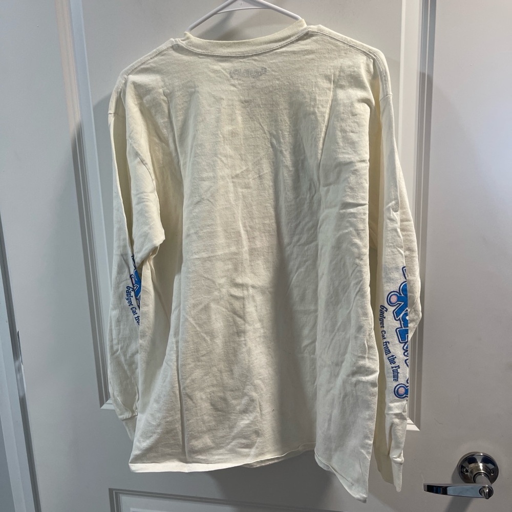Doraemon Cream Long Sleeve Mens Shirt - Picture 4 of 7